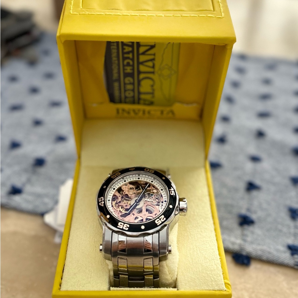Invicta Model 10305 Pro Diver Skeleton Dial Stainless Steel Mens Watch